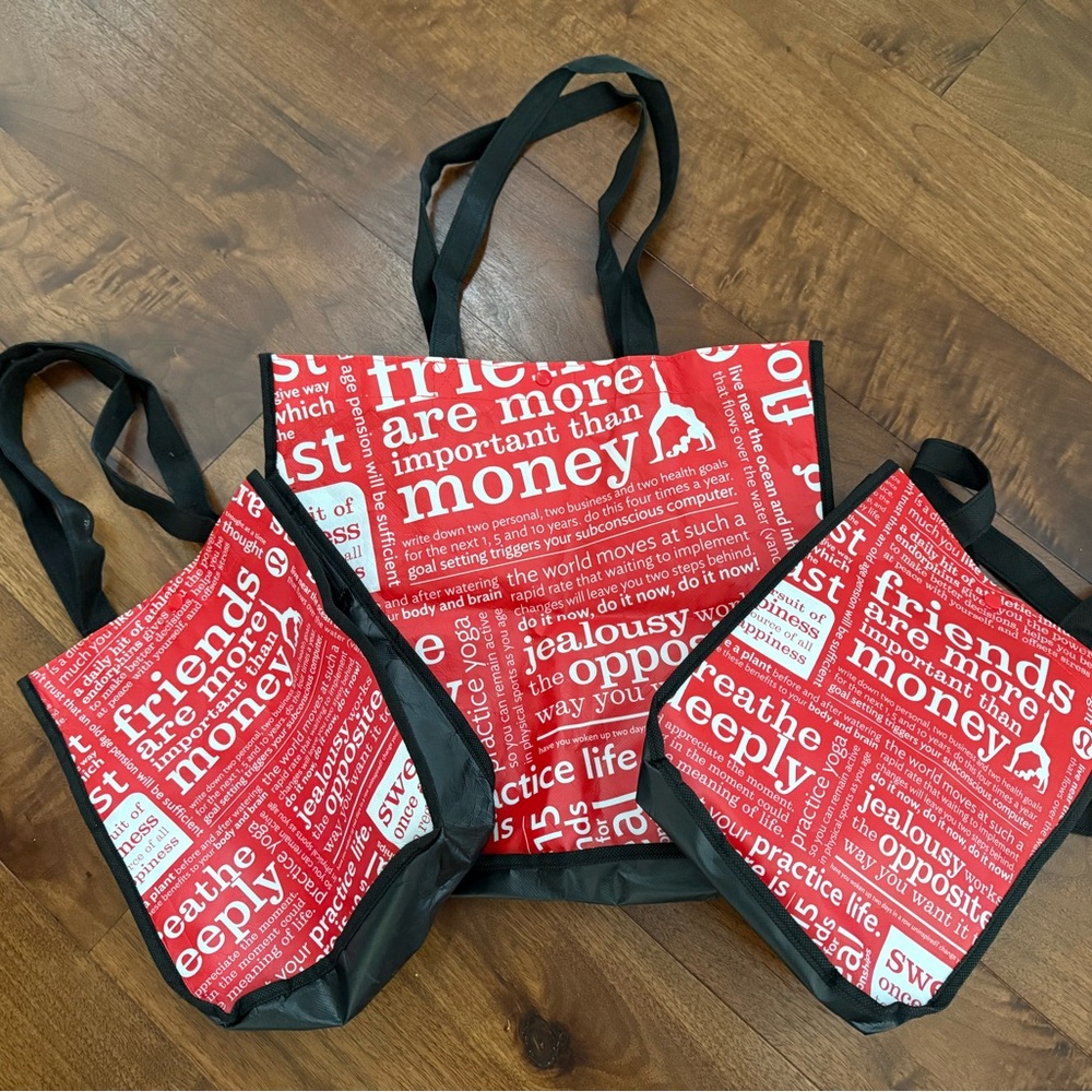 lululemon athletica Lot of Red and Black Tote Bags